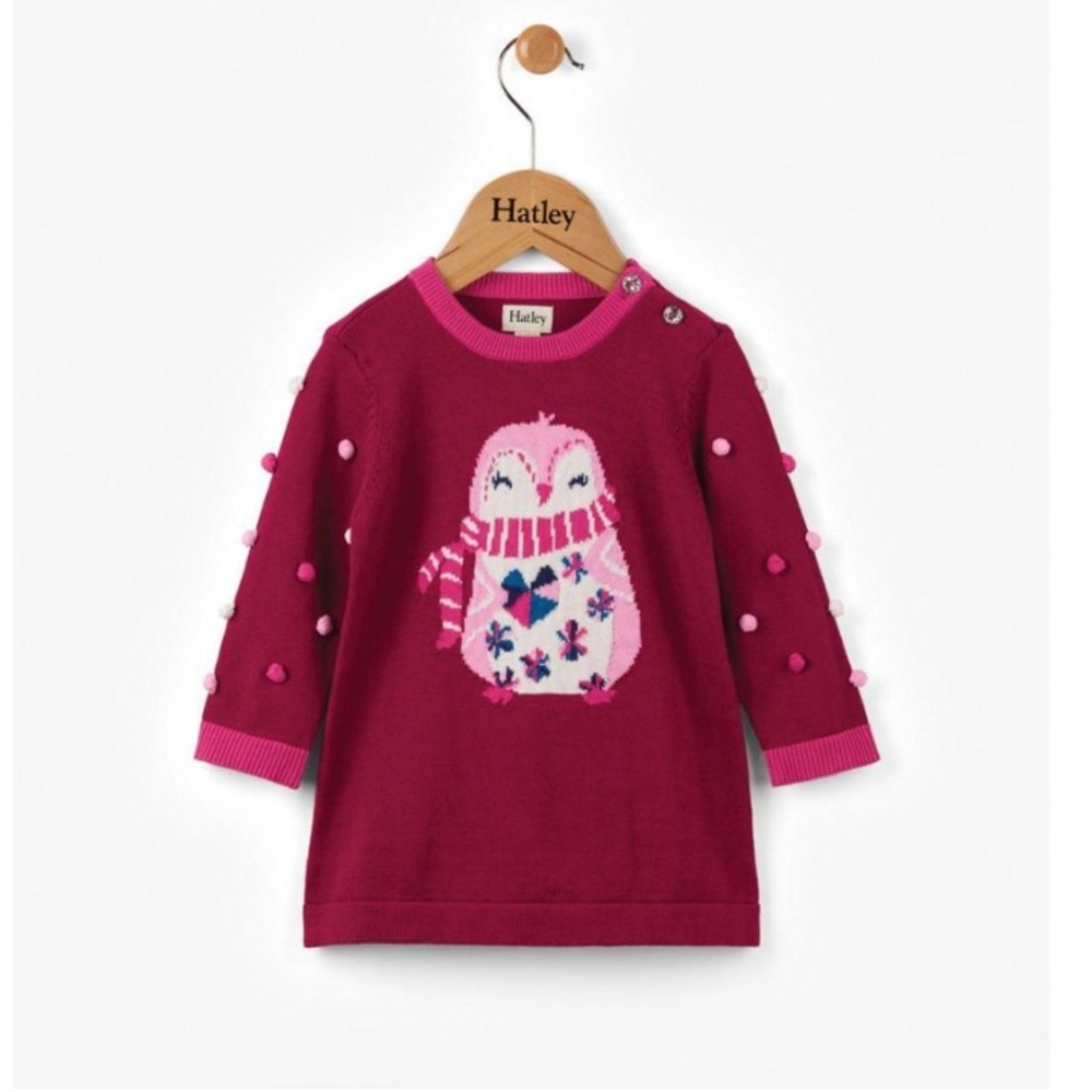 Hatley Cozy Penguin Mini Sweater Dress - Baby Girl